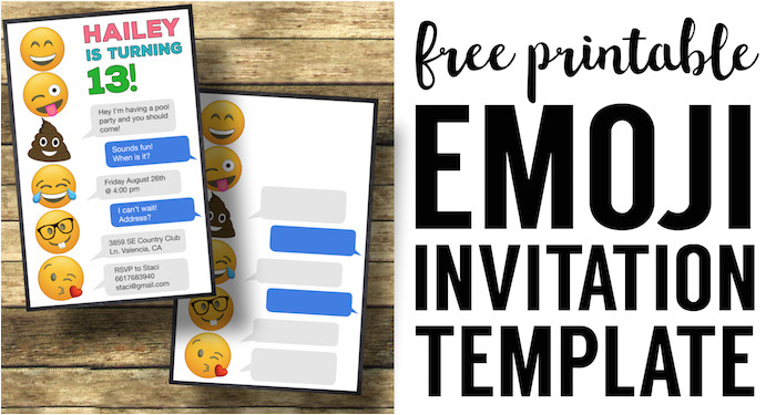 emoji birthday invitations free printable template