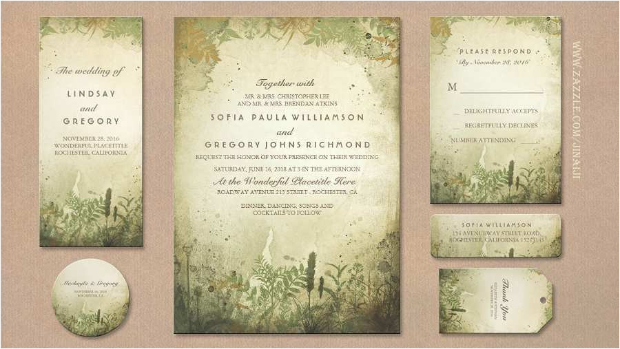 enchanted forest wedding invitation template
