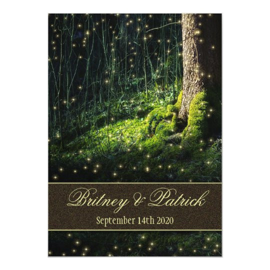 moss enchanted forest firefly wedding invitations 161729168192634032
