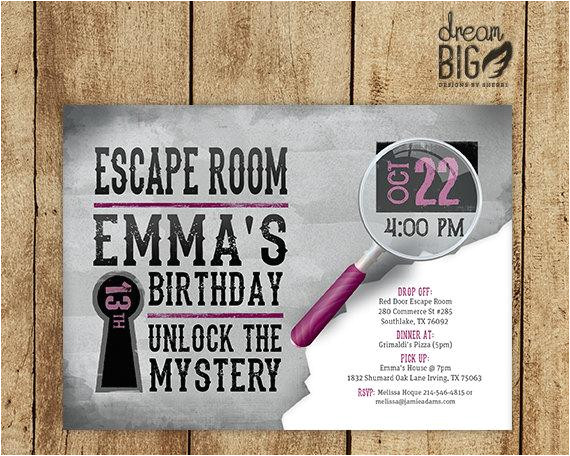 escape room invite gray girls or boys