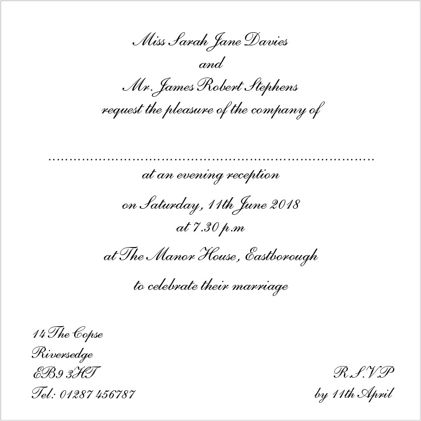 wedding invitations evening