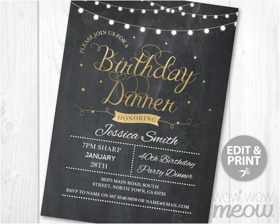 birthday dinner party invite instant