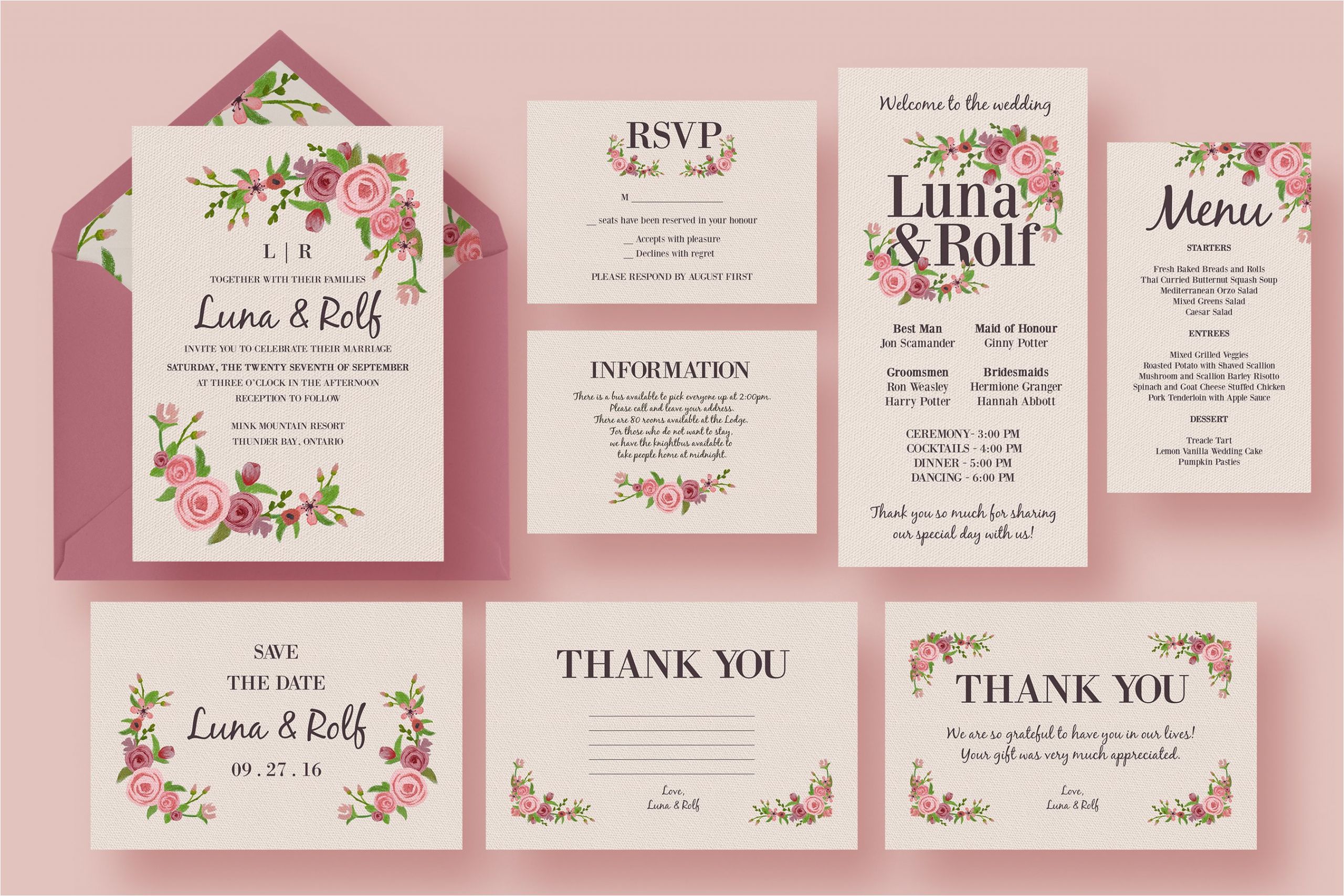 328708 floral wedding invitation suite