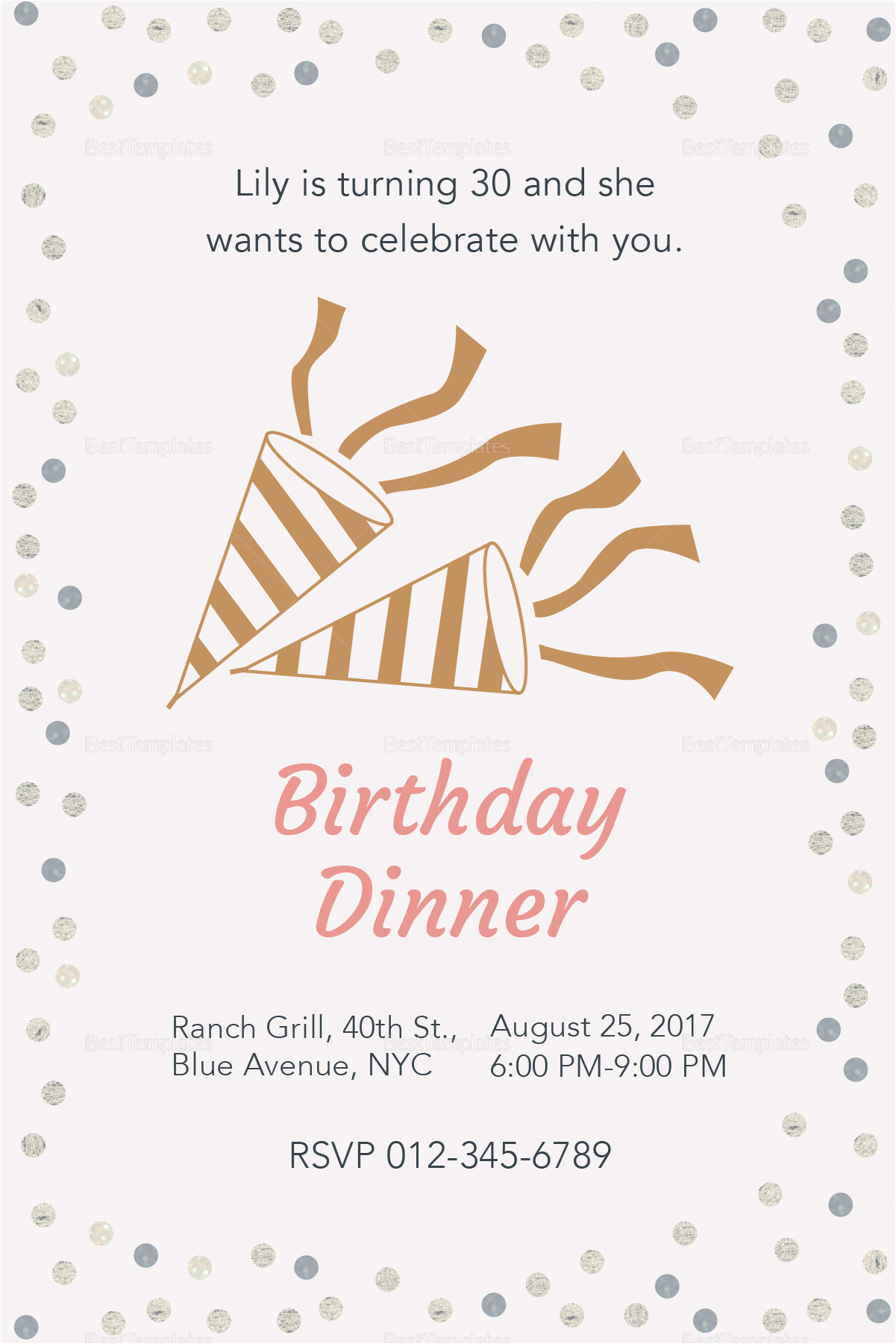 birthday dinner invitation