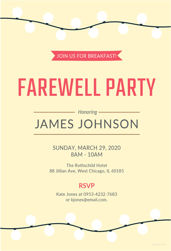 farewell party invitation template
