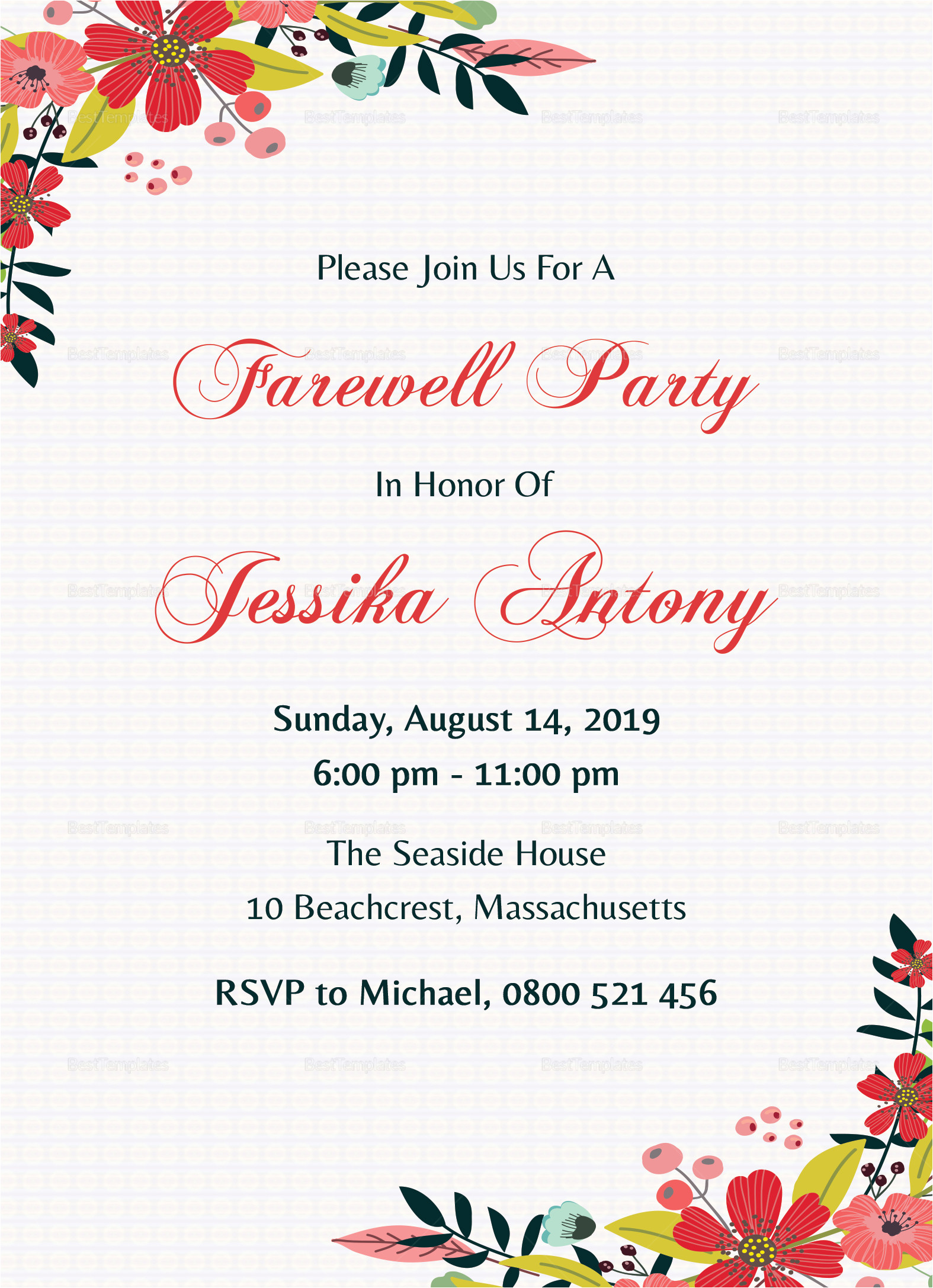 classic farewell party invitation