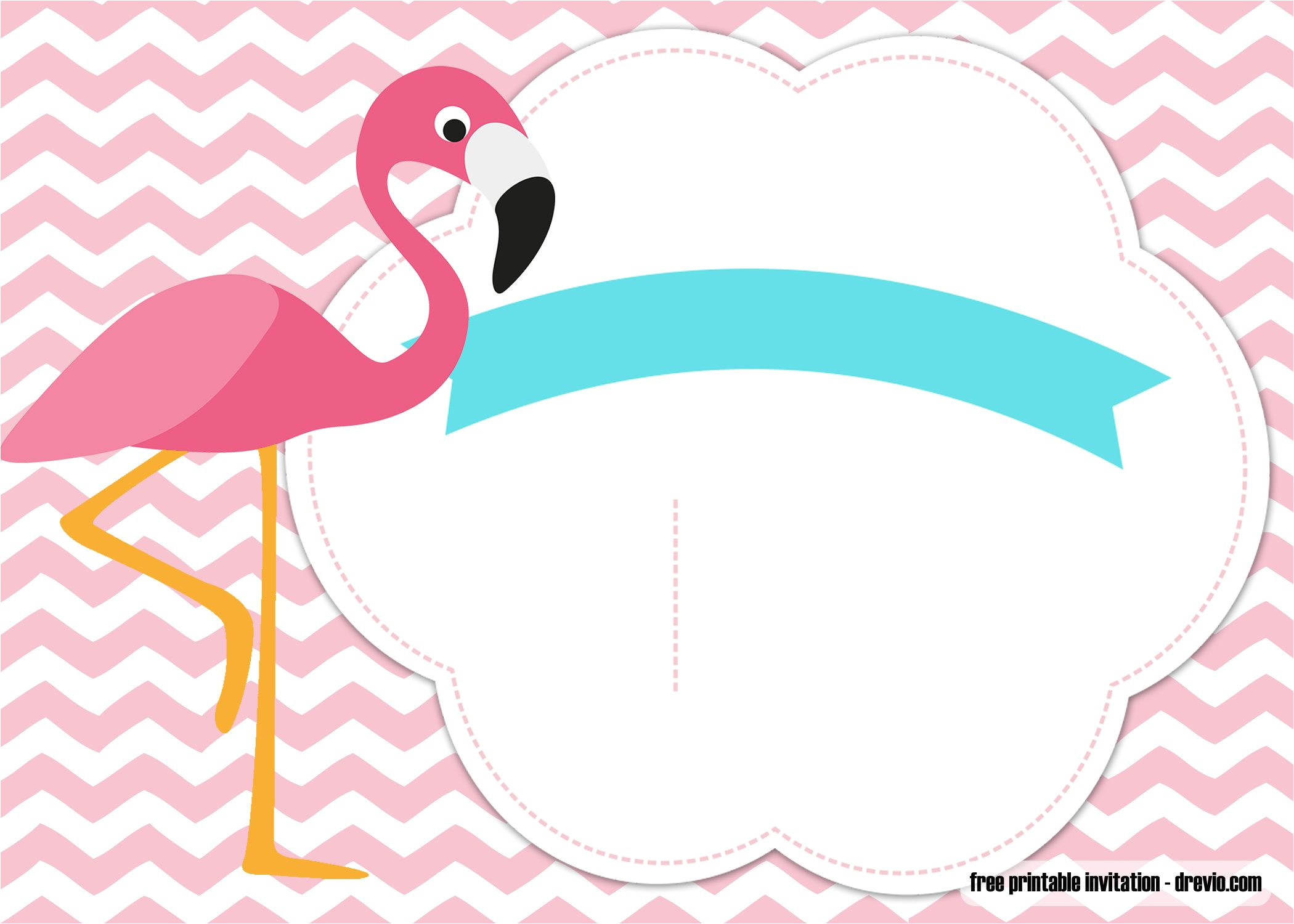 free flamingo pool party invitation template