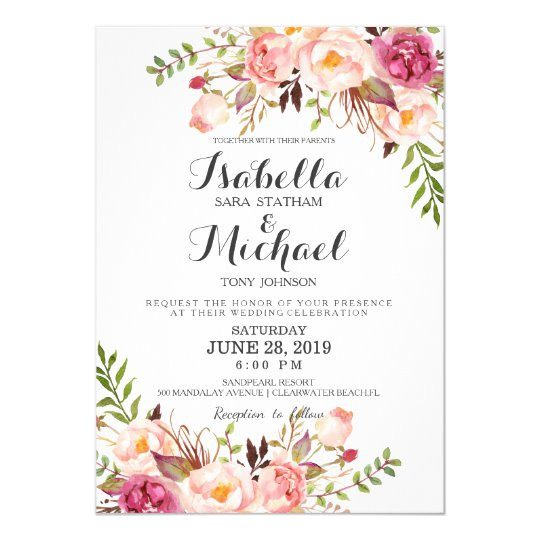 rustic floral wedding invitation 256439186737642082