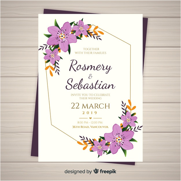 elegant floral wedding invitation template 4850421