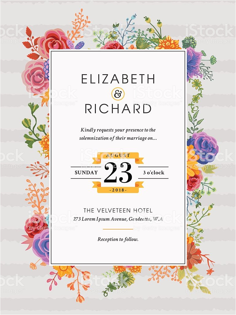 floral wedding invitation template gm625671800 110208809