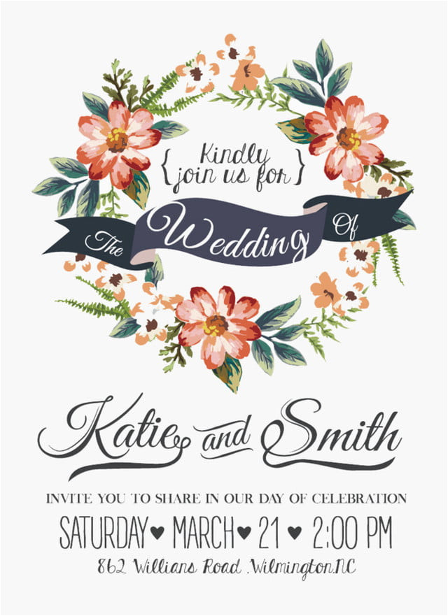 watercolor flowers wedding invitations vector material 2307663