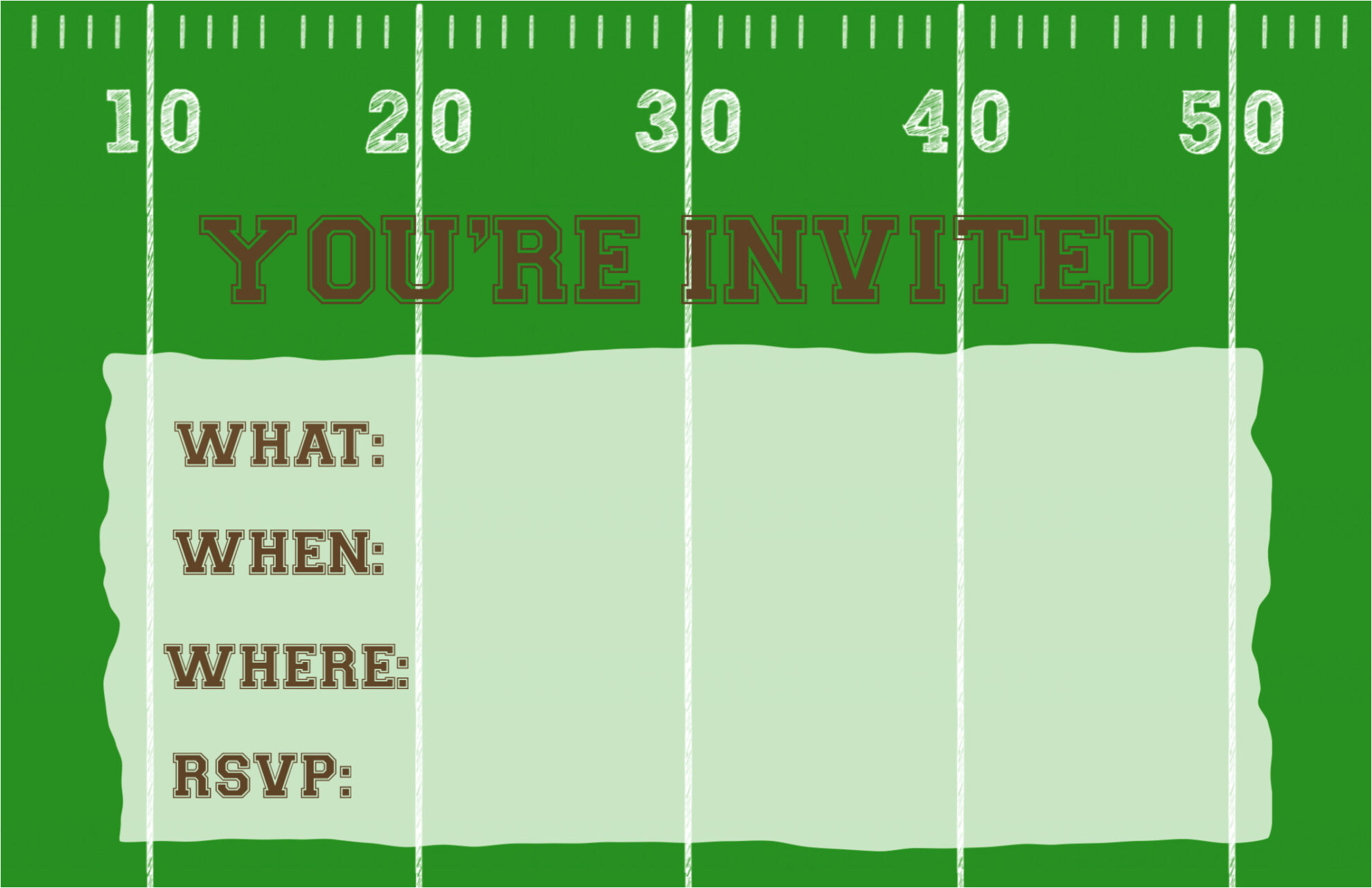 football party invitation template free printable
