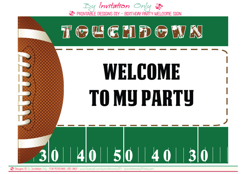 free football party printables from by invitation only