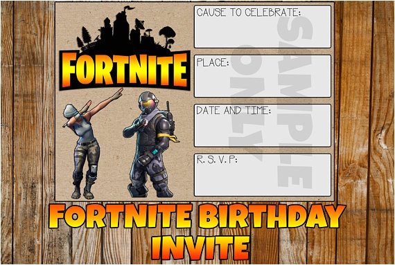 fortnite birthday party invitation diy