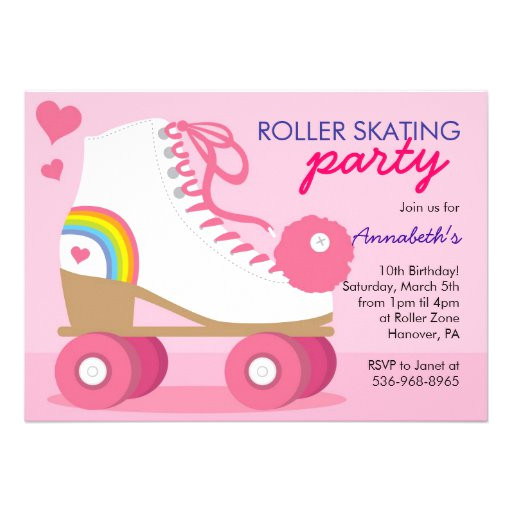 roller skate birthday invitation