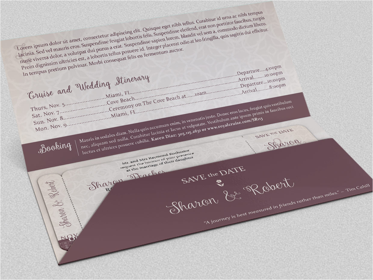 415990 wedding boarding pass invitation