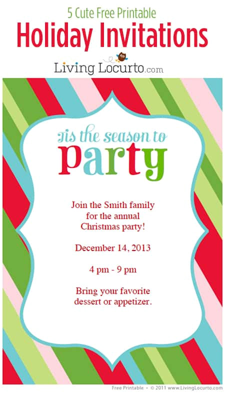 diy free printable holiday party invitations