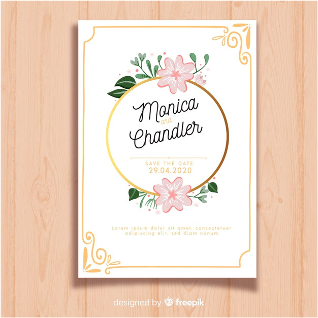 elegant floral wedding invitation template 4810459