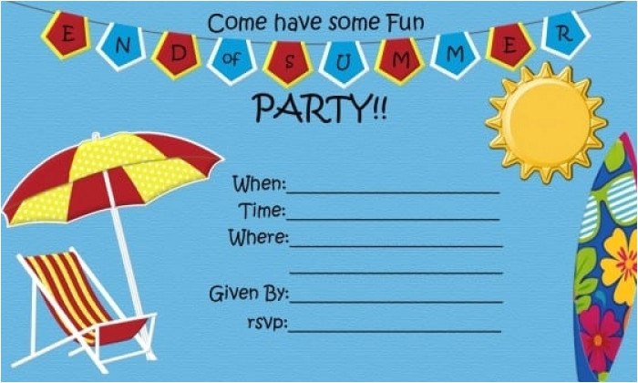 great end of school party invitation templates gallery
