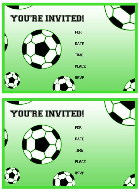 soccer birthday invitation templates