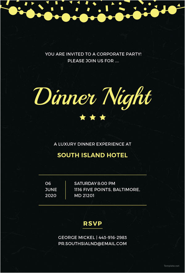 formal dinner invitation