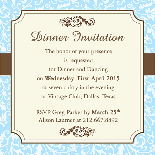 dinner party invitation wording