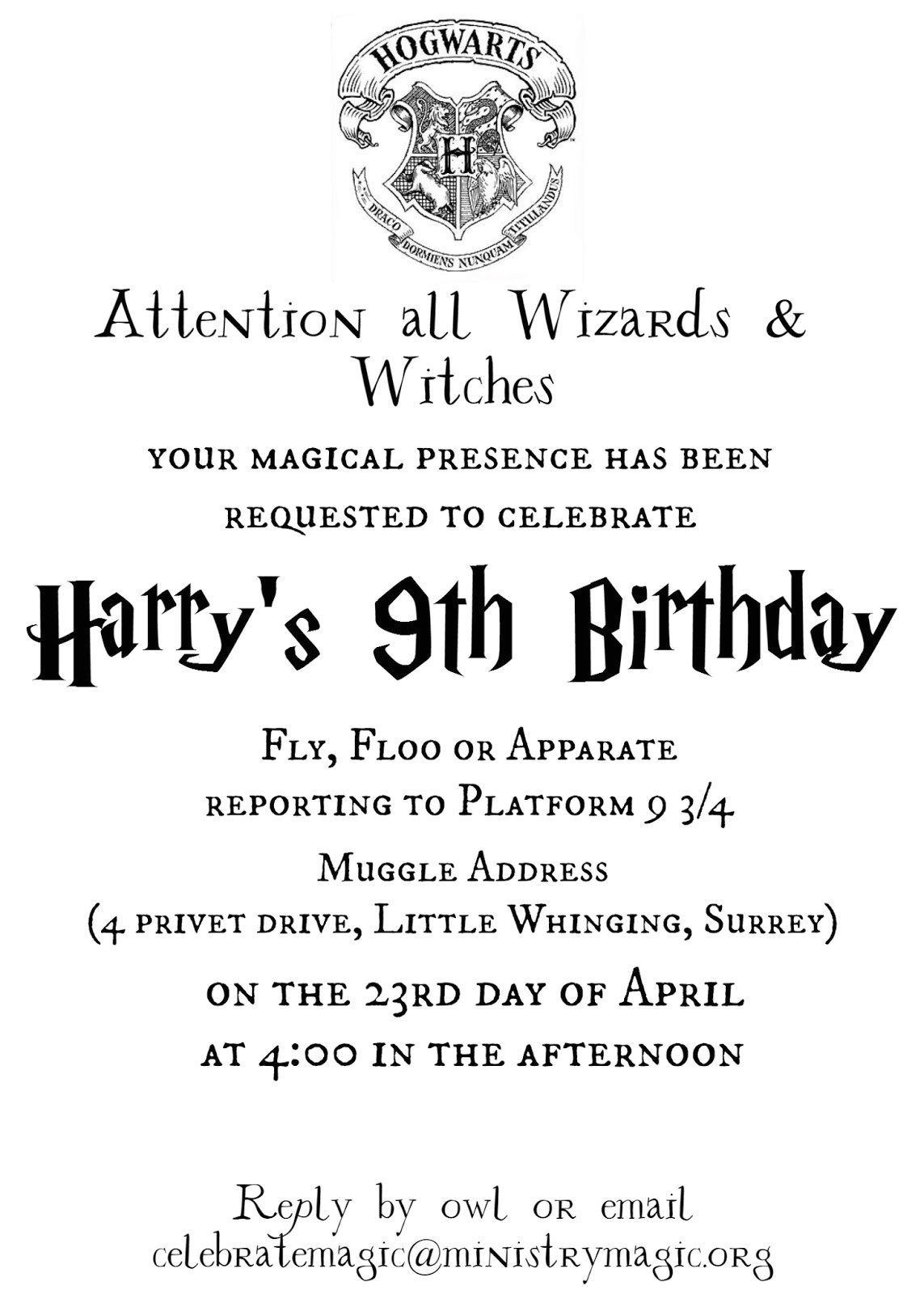 harry potter party free printables and
