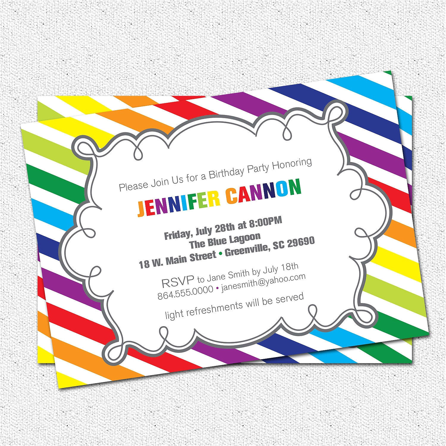 printable birthday party invitation girl