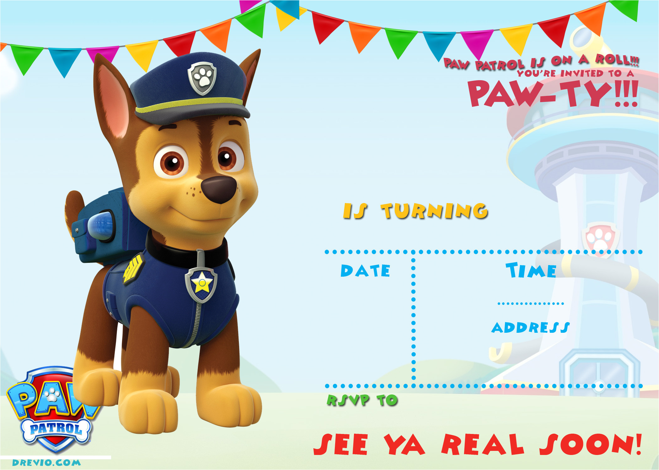 paw patrol birthday invitation ideas