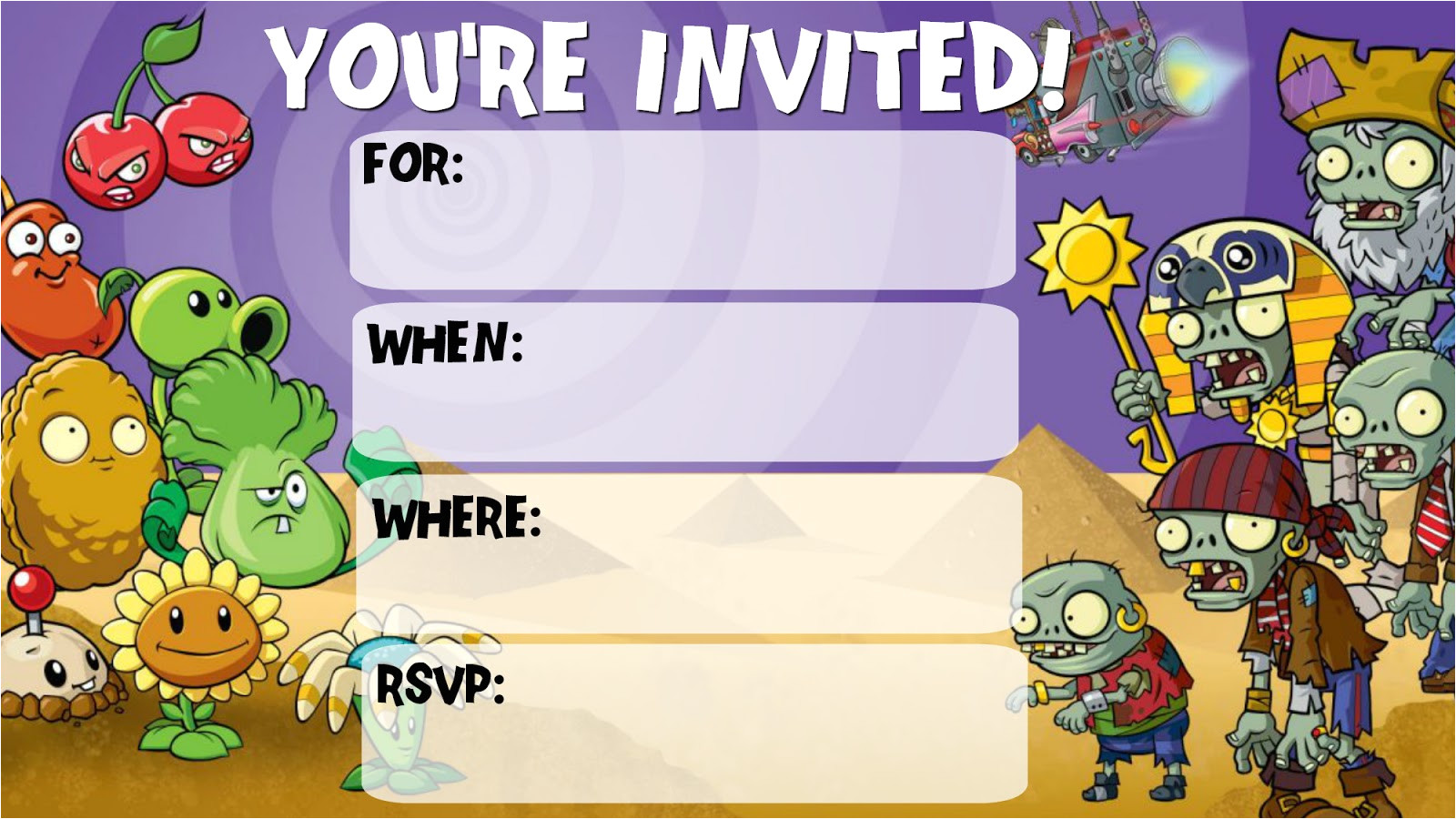 plants vs zombies invitations m 1