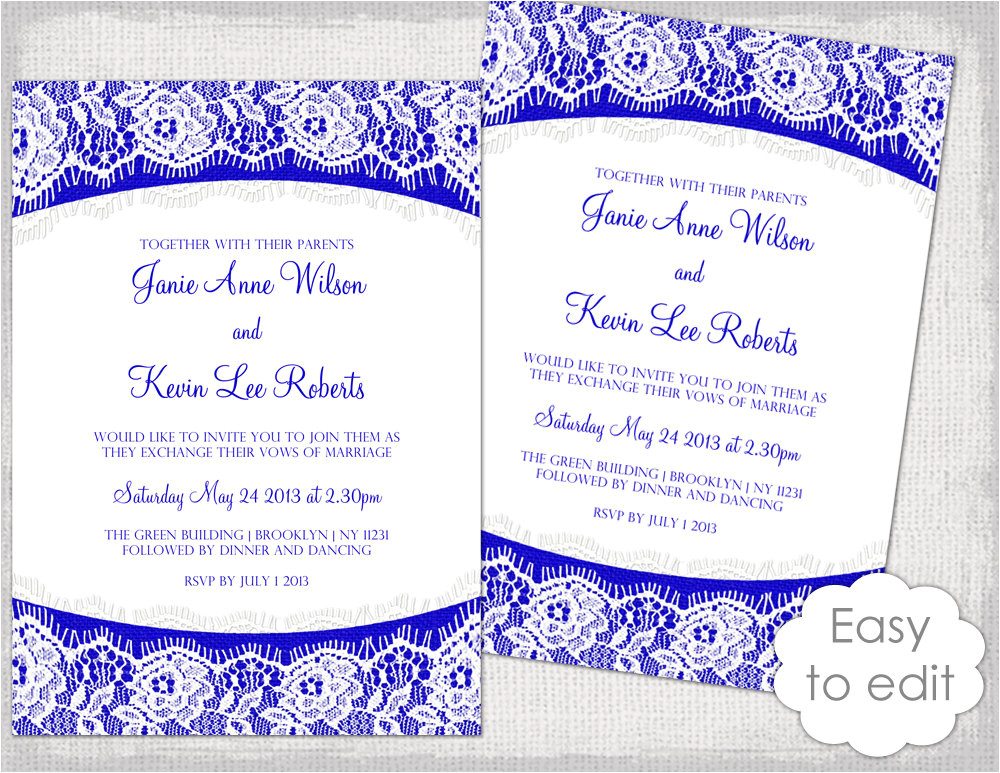 lace wedding invitation template royal