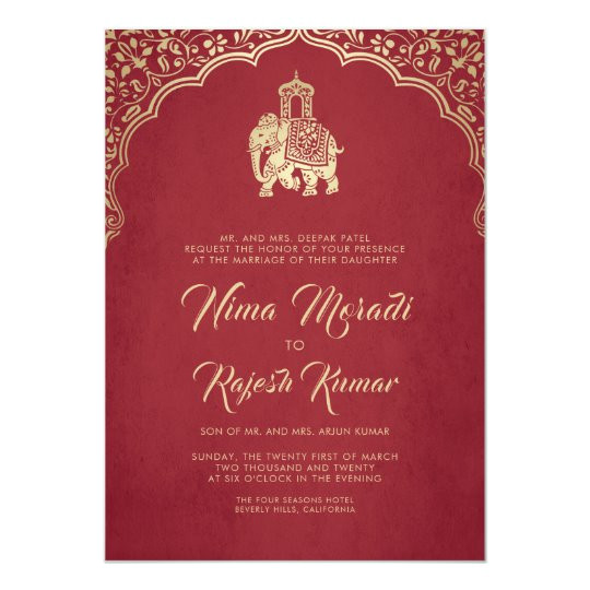 indian wedding invitation red gold ganesha invitation 256872836580176120