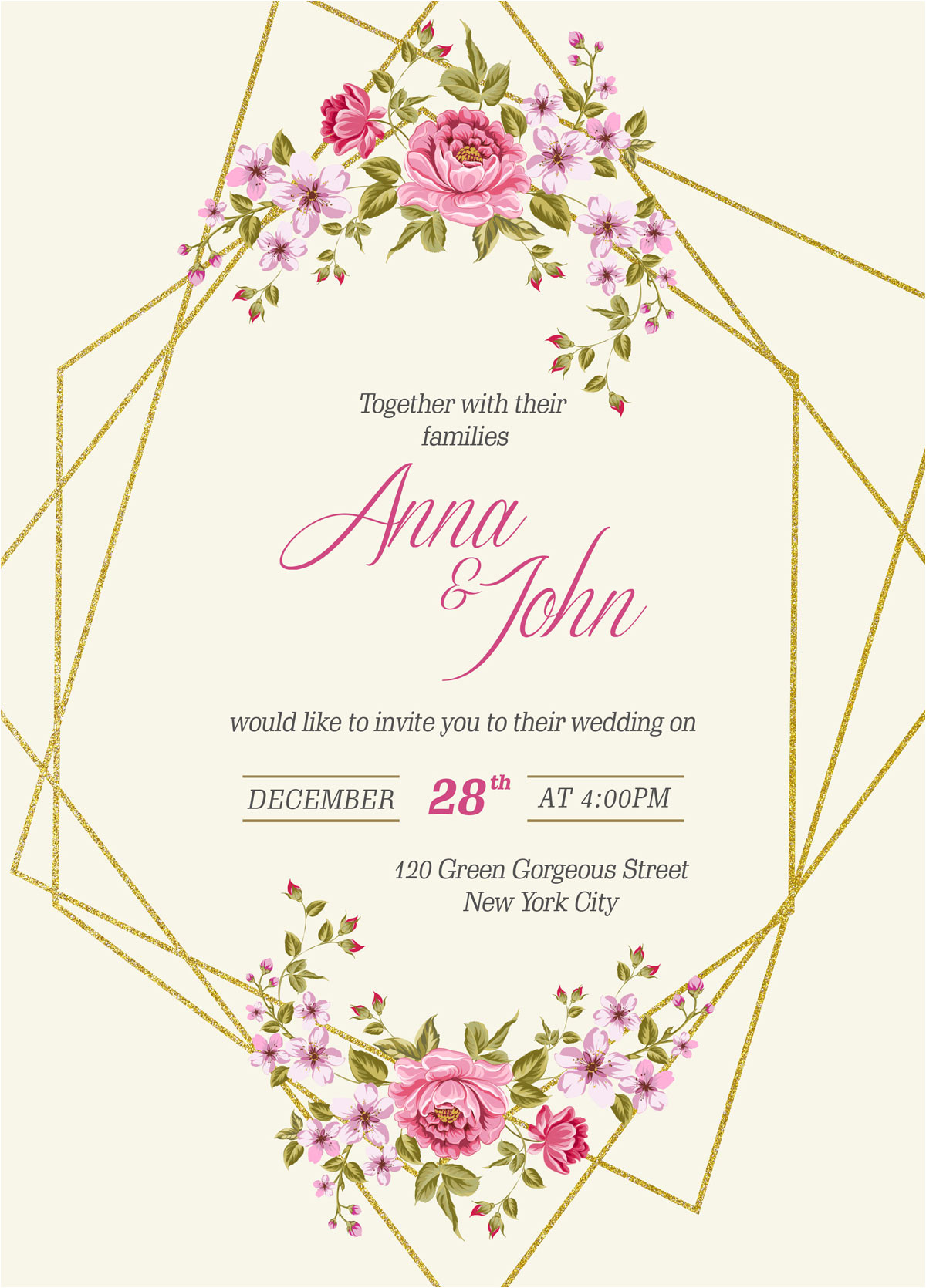 free wedding invitation card template mockup psd