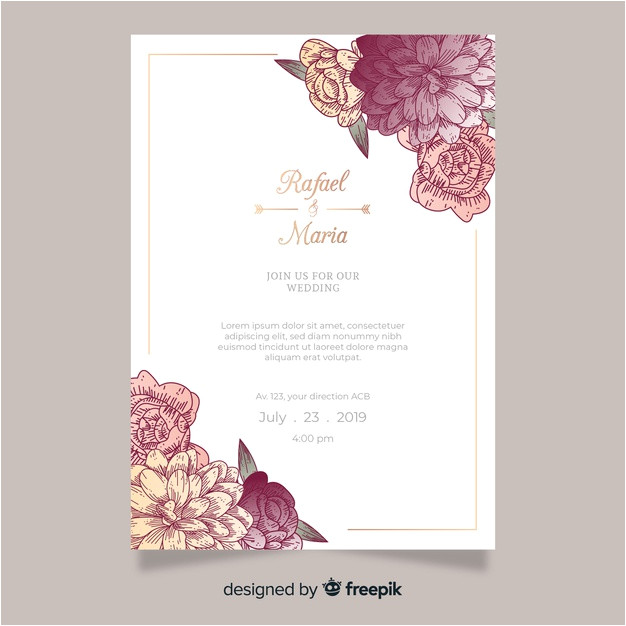wedding invitation template with flowers 5126031