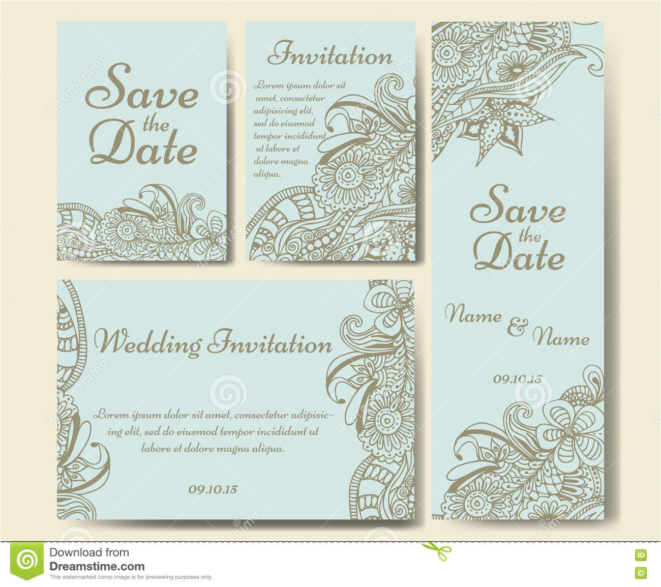 stock illustration card vector template wedding set invitations thank you card save date card mother day image71209170
