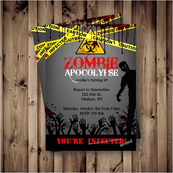 zombie birthday invitation zombie party
