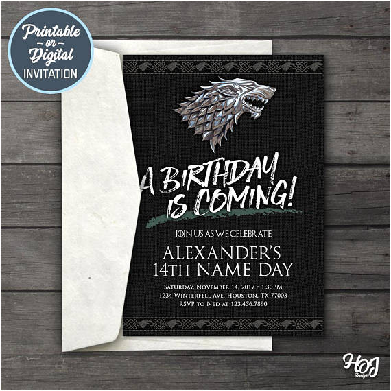 game of thrones digital birthday party