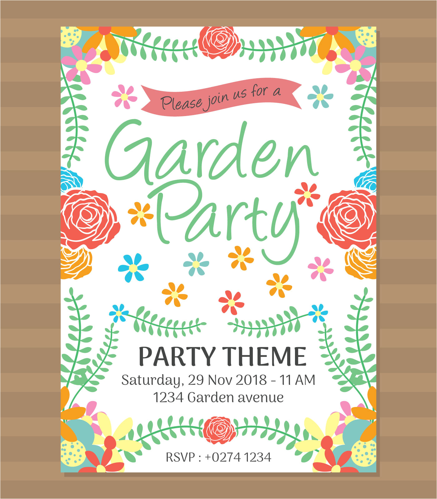202770 garden party invitation