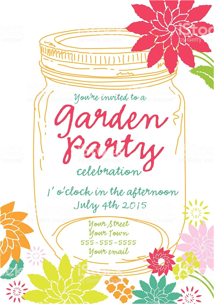 orange canning jar spring garden party invitation design template gm465100492 59597182