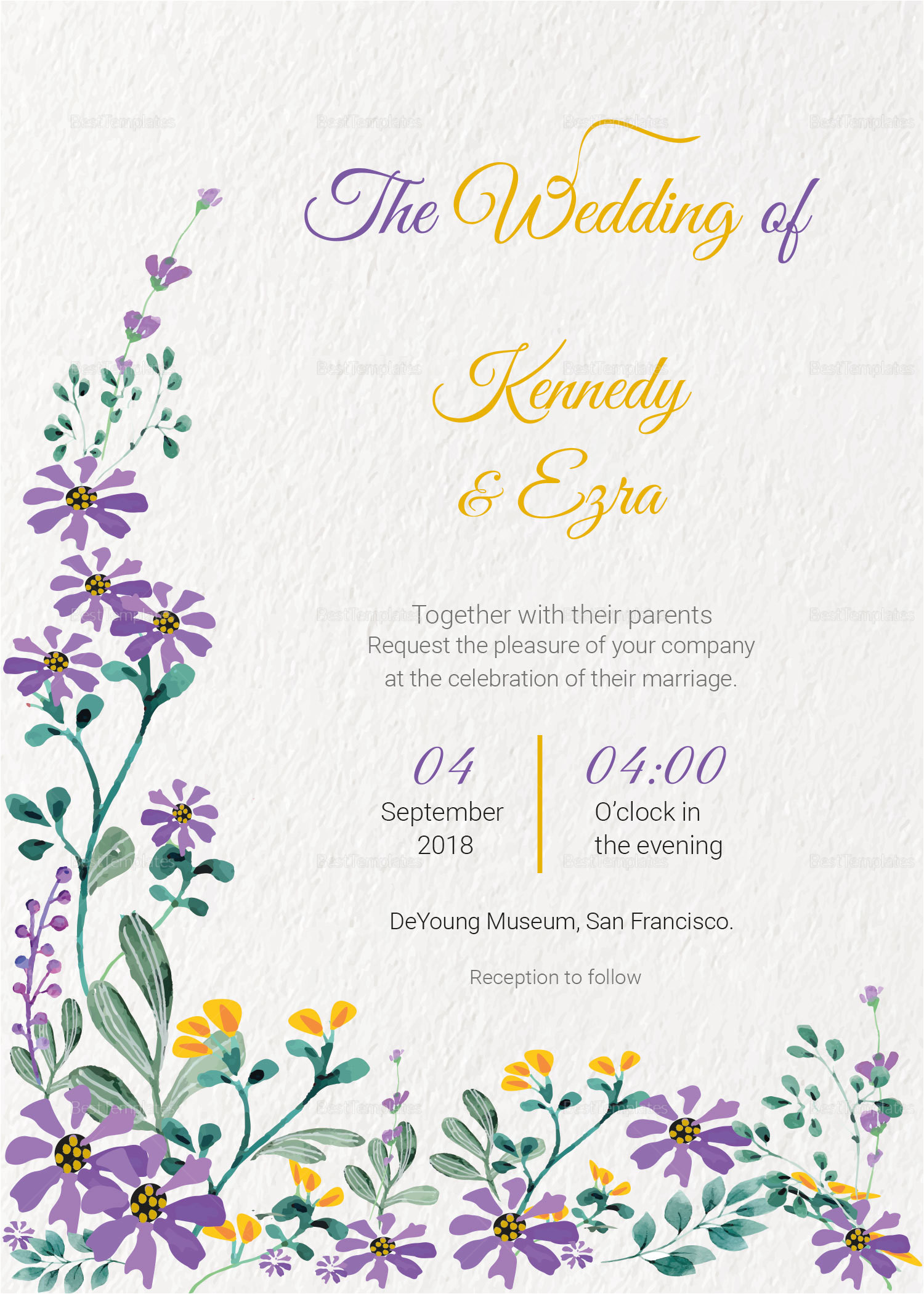 garden wedding invitation card