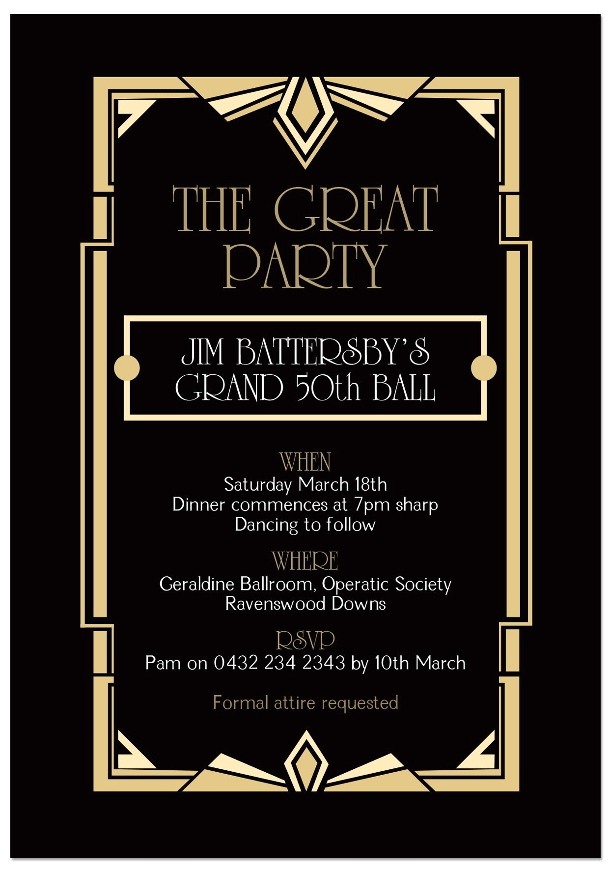 great gatsby invitation template 2018