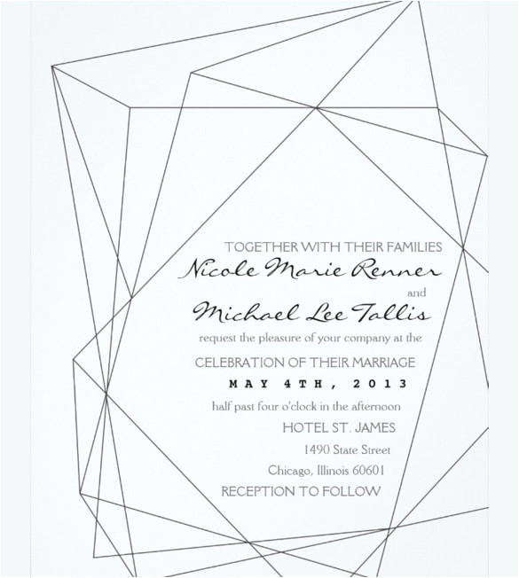 geometric wedding invitation