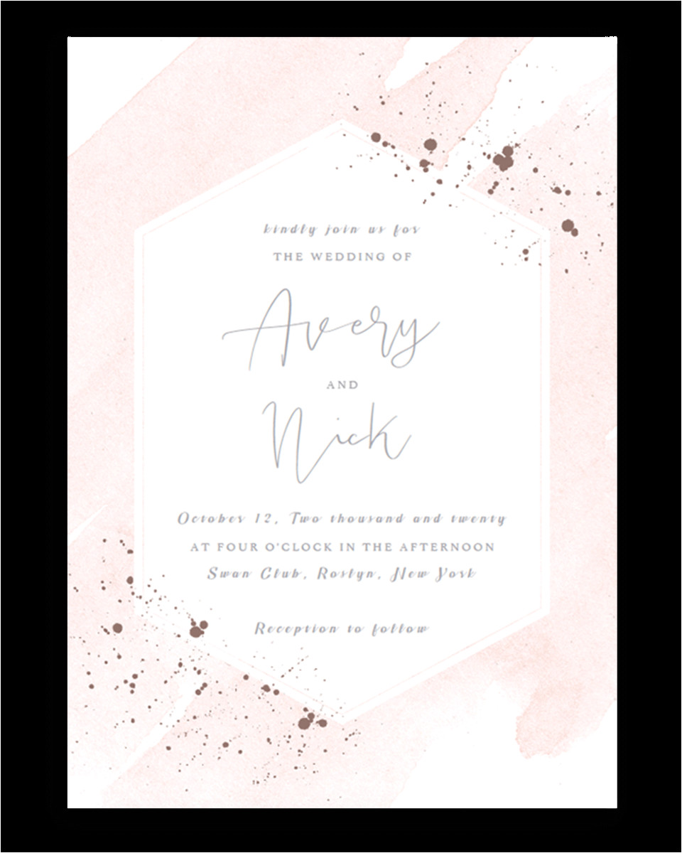 blush geometric wedding invitation template