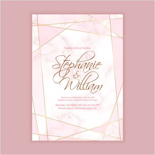 wedding invitation template with marble background geometric shape golden line 2282207