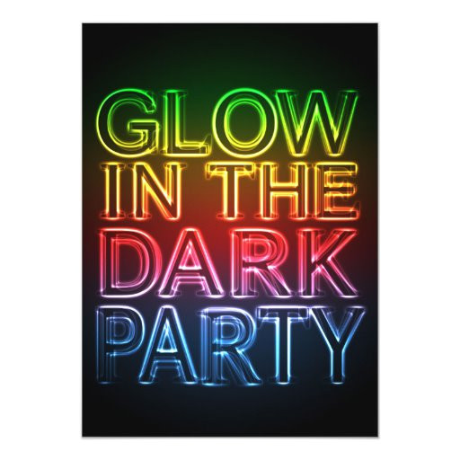glow party glow in the dark birthday party 5x7 paper invitation card 256134993369777476