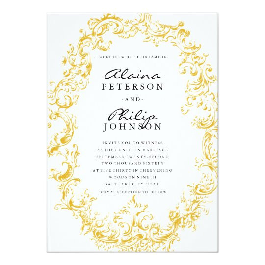 elegant gold frame wedding invitation template 256820006446599587