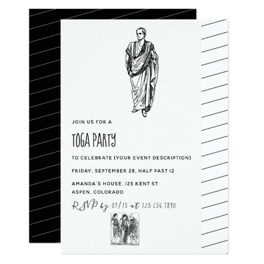 toga party theme invitation 256708104468727183