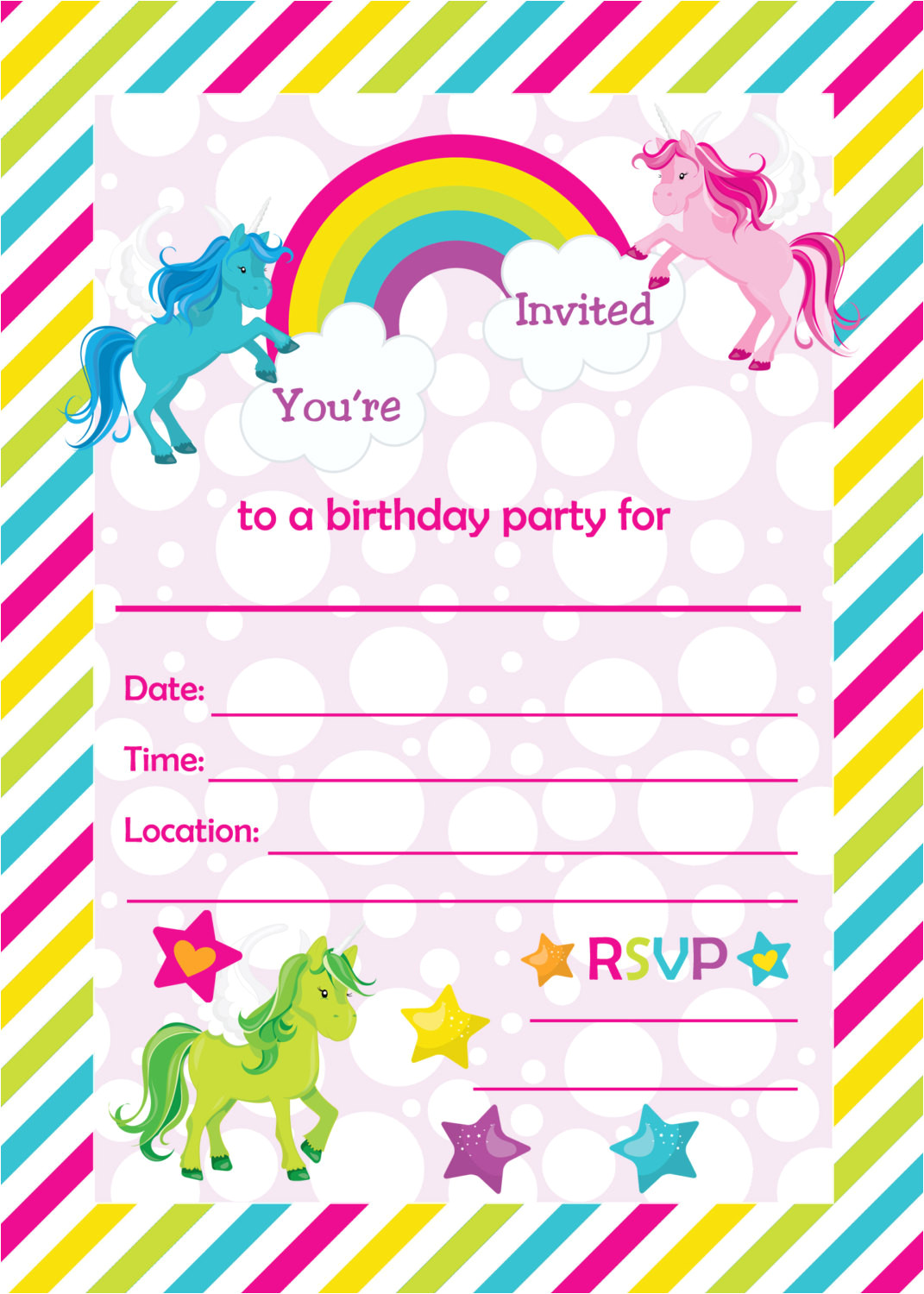 free unicorn baby shower invitation templates