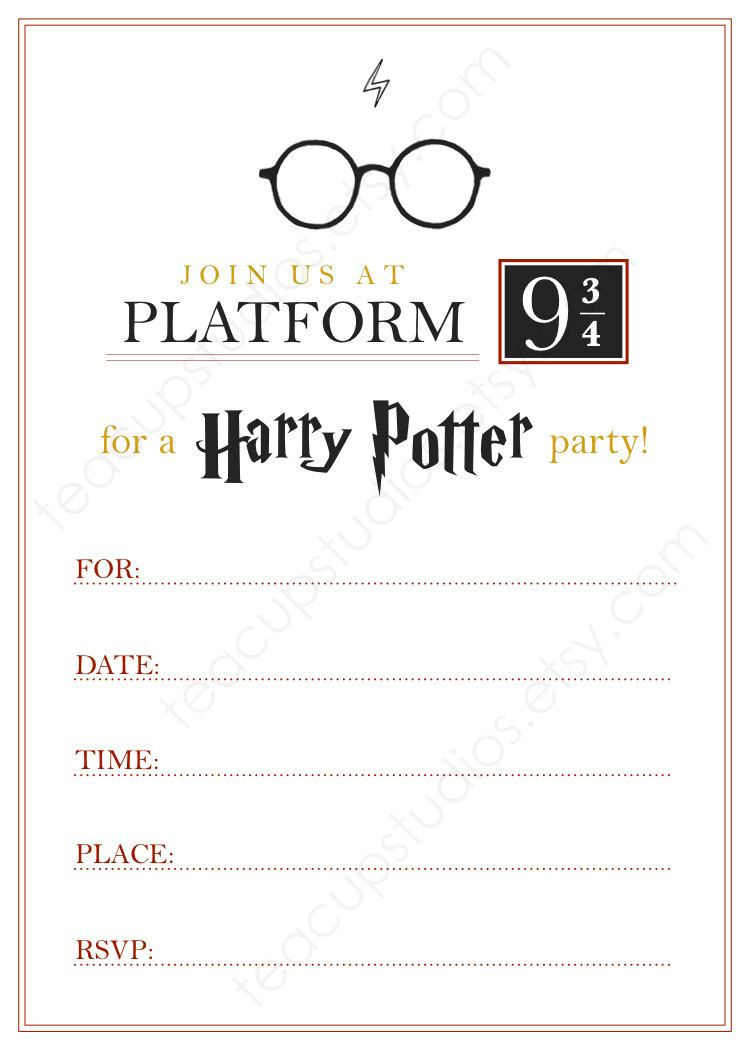 printable harry potter invitation pdf