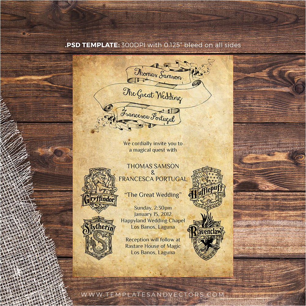 harry potter wedding invitation tvw042